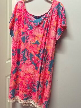 EUC XL Lilly Pulitzer Tilla Dress/Coverup with fringe